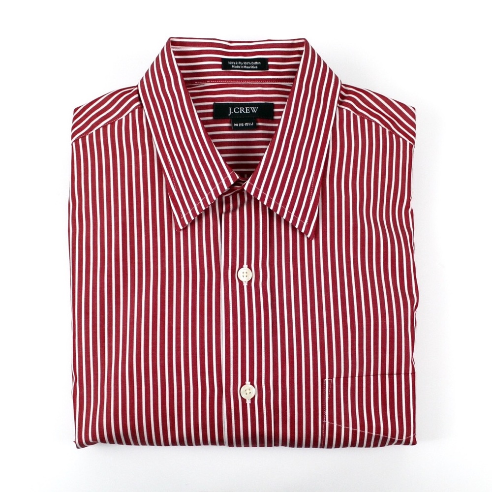 4/$25 J Crew Red Striped Button Up Dress Shirt M